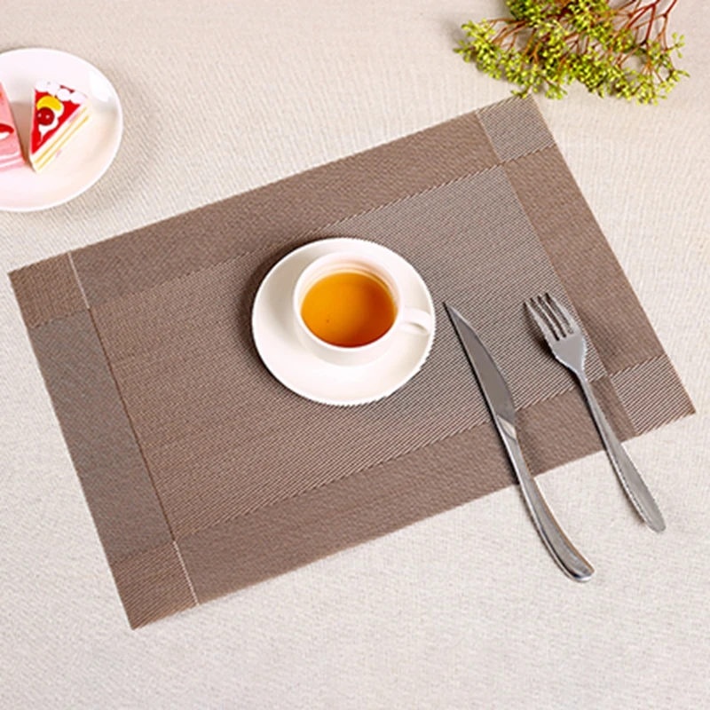 

4Pcs/lot Dinner Placemat Pvc Dining Table Mat Disc Pads Bowl Pad Coasters Waterproof Table Decor Cloth Pad Slip-Resistant Pad Eu