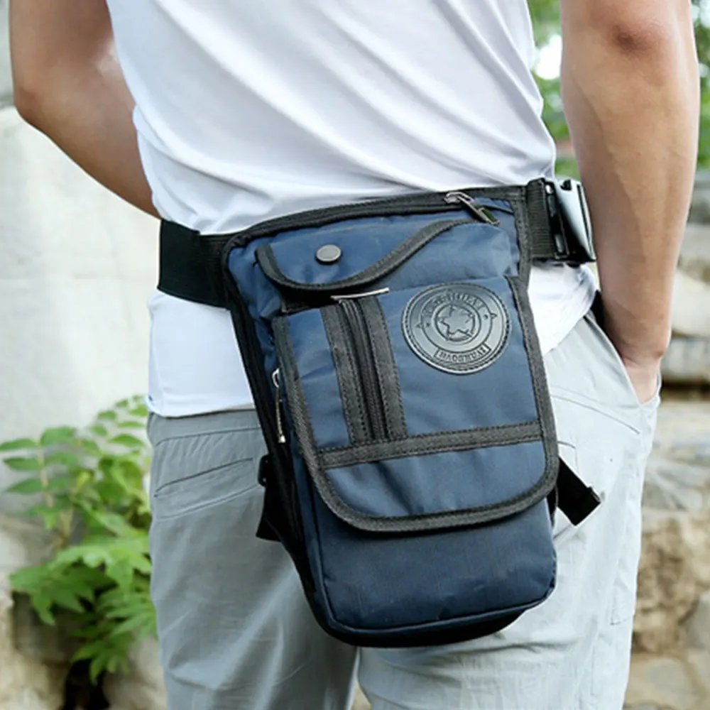 

Men Nylon Waterproof Drop Nylon Leg Bag Belt Hip Bum Military Travel Fanny Waist Pack Thigh Belt Motorcycle Pouch Tactical Bag