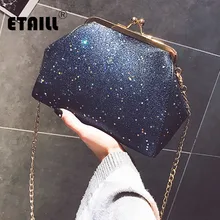 ETAILL, летние женские вечерние сумки в стиле ретро с блестками, роскошные дизайнерские сумки с пайетками, золотые сумочки-клатчи на цепочке, сумки через плечо
