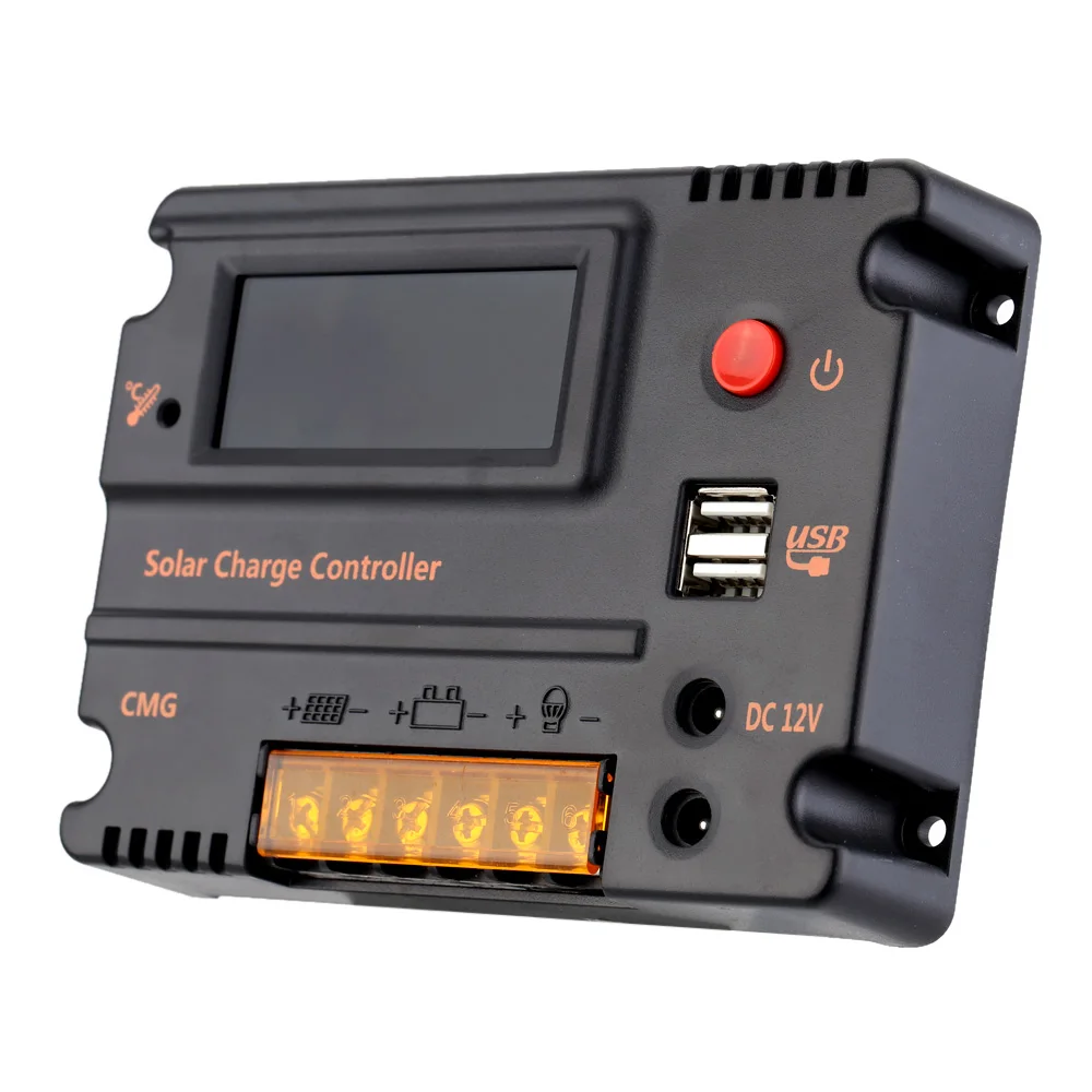 

20A Regulador Solar Charge Controller Panel Battery Regulator Auto Switch Overload Protection Temperature Compensation 12V/24V
