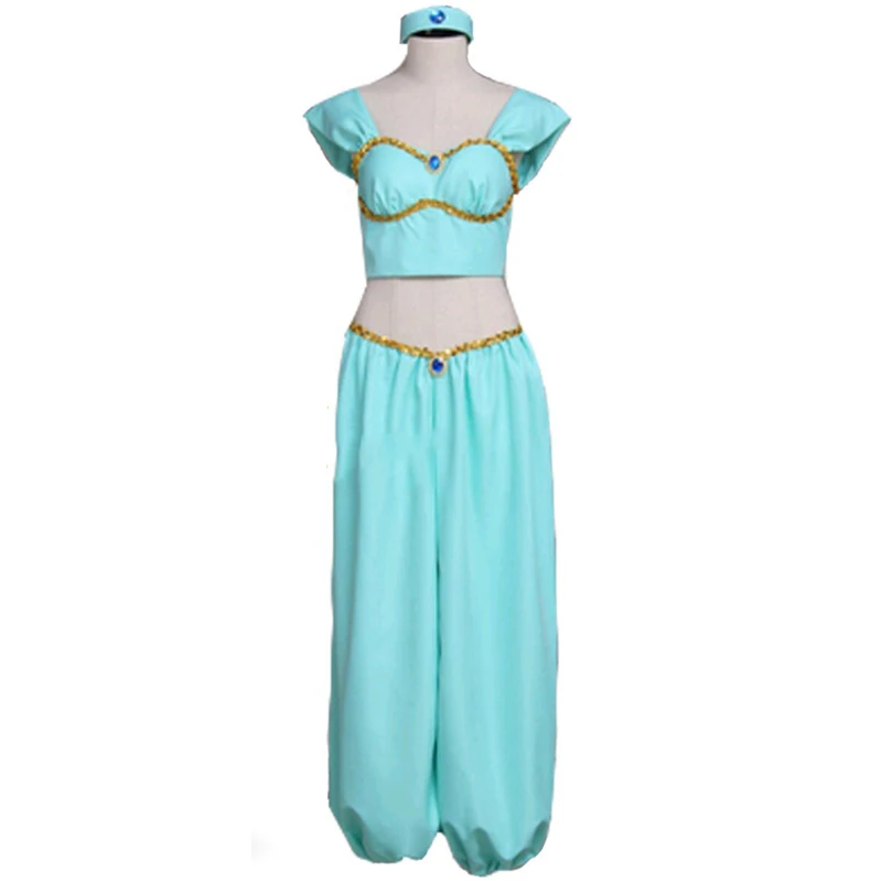 Aladdin Princess Jasmine Dress Outfit Costume Halloween Carnival Party