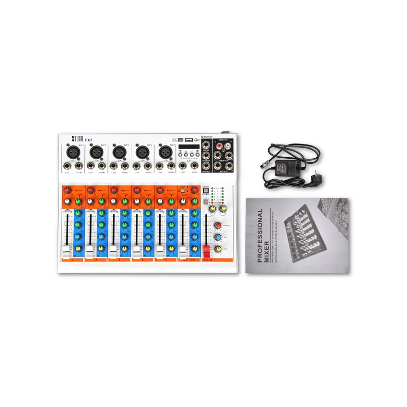 XTUGA FX7-USB 7 Channels Audio Mixer Console With