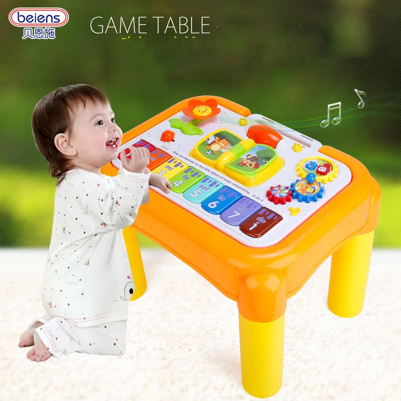 

Kids Learning Activity Table With Quiz, Music, Lights, Shapes, Tools and Letters Early development toys For boys Gift