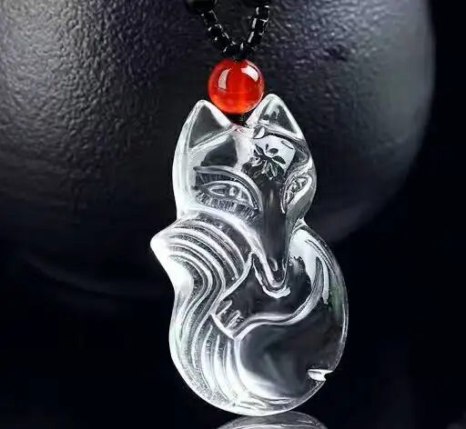 

(1pcs/lot) 100% natural quartz fox carving crystal pendant