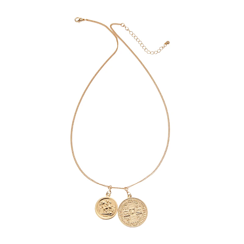 Yhpup новое модное винтажное Медуза ожерелье портрет подвески монета золотое ожерелье панк двойные Чокеры для женщин ювелирные изделия подарок