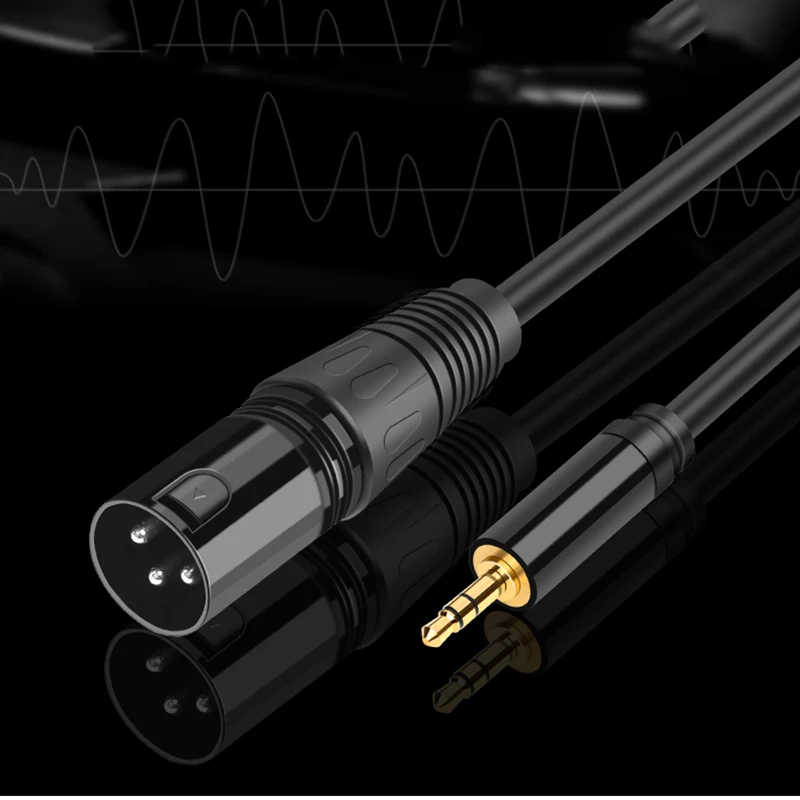 3.5 Jack XLR Cable Karaoke Microphone Speaker Sound Cannon Audio Cable XLR Extension Male to Male Stereo TRS for Amplifier Mixer 3.5 Jack XLR Cable Karaoke Microphone Speaker Sound Cannon Audio Cable XLR Extension Male to Male Stereo TRS for Amplifier Mixer
