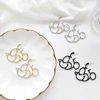 Gold Silver Black Color Simple Kawaii Cute Mickey Minny Stud Earrings Female Loverly Howllowed out Geometric Earring For Women 1