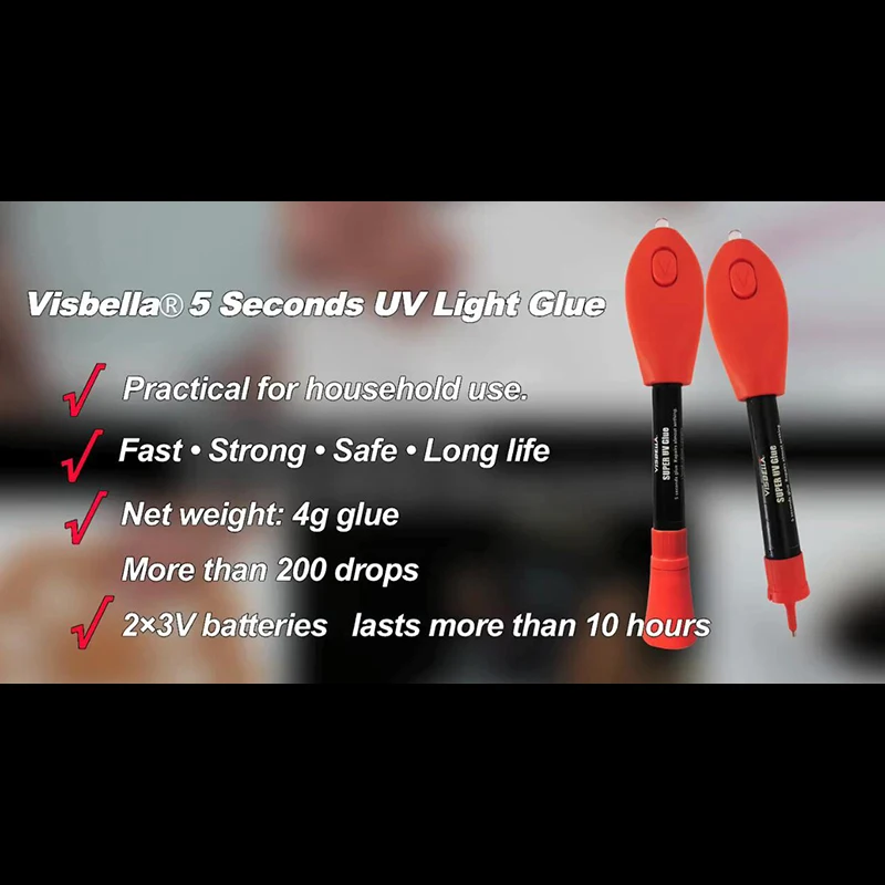 Visbella 12g big package with 8g refill bottle Liquid Plastic Welding Glue 5 Second Fix UV Light Glue quickly seal and repair