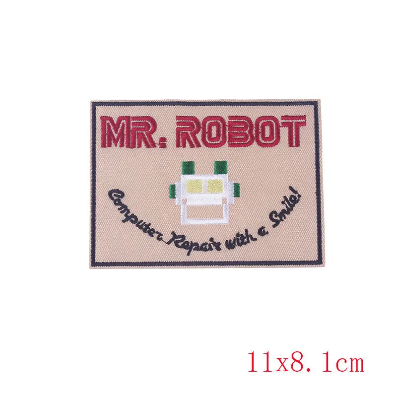 Pulaqi MR. ROBOT железная нашивка для одежды diy вышитая швейная аппликация с буквами нашивки эмблема на ткани одежда пэчворк H - Цвет: Grey