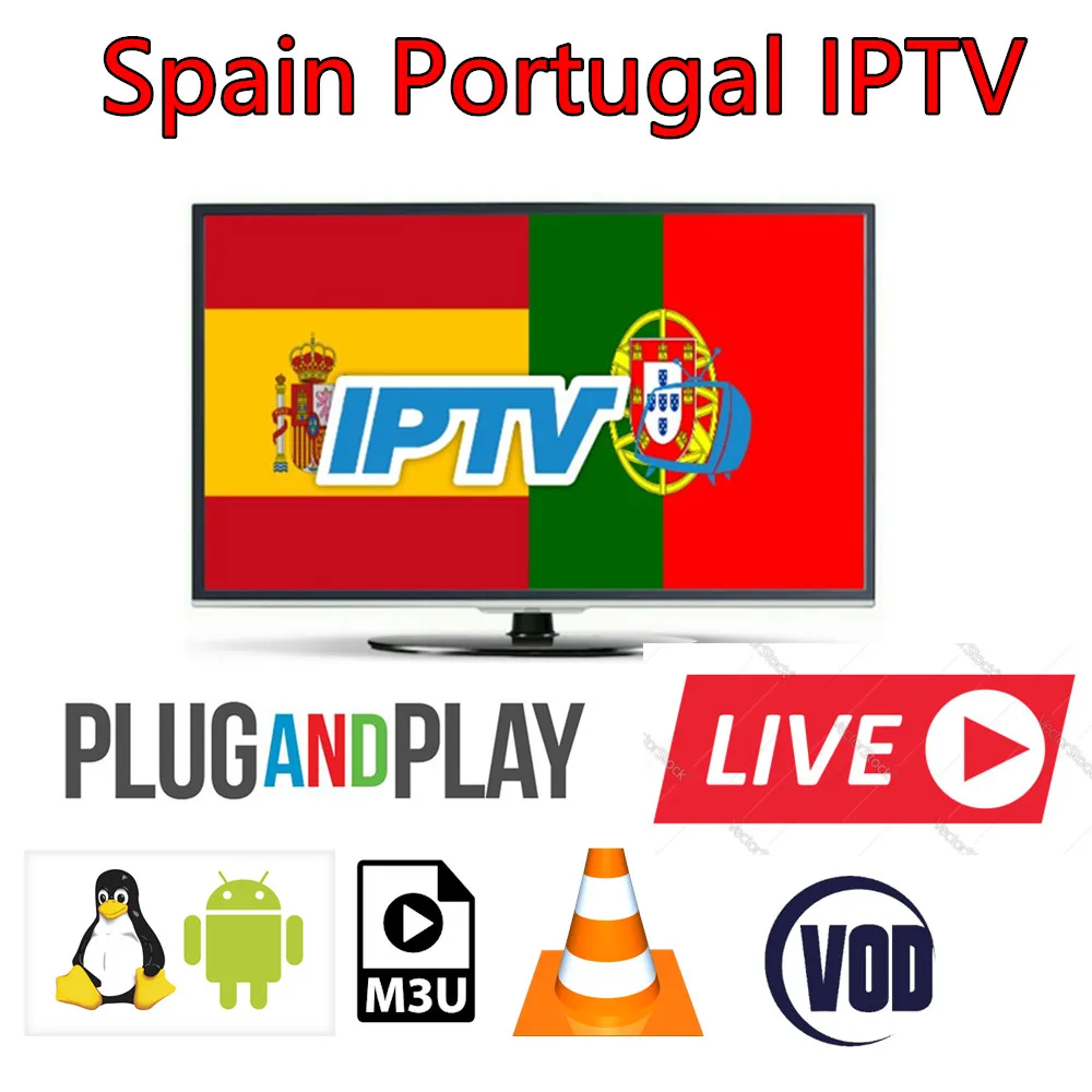 

Best Europe Spain Portugal Iptv 400+ LIVETV IPTV subscription spain portugal for M3U for Smart TV Android Box PC Mobile Enigma2