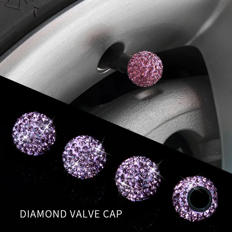 4pcs / set Car Cap Tire Air sealing cap Spherical wheel design mixed color diamond crystal tire valve and | Автомобили и