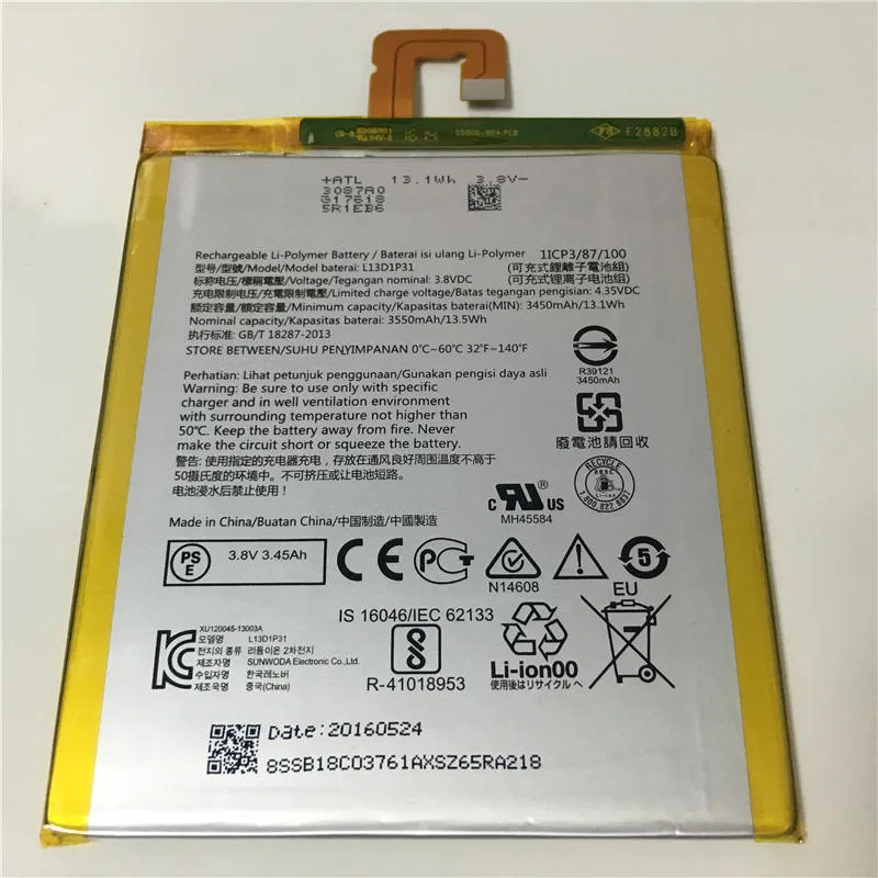 imágenes para 3.8 V 3450/3550 mAh Batería L13D1P31 Para LePad Lenovo S5000 S5000-H imágenes para 3.8 V 3450/3550 mAh Batería L13D1P31 Para LePad Lenovo S5000 S5000-H