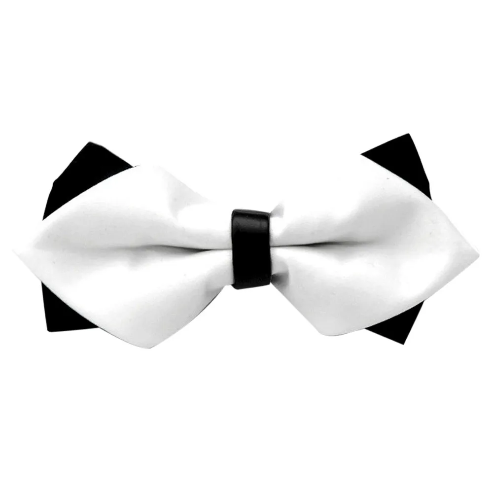 Солидный взрослый унисекс классический модный Свадебный Праздничный необычный регулируемый галстук-бабочка мужские галстуки - Цвет: White