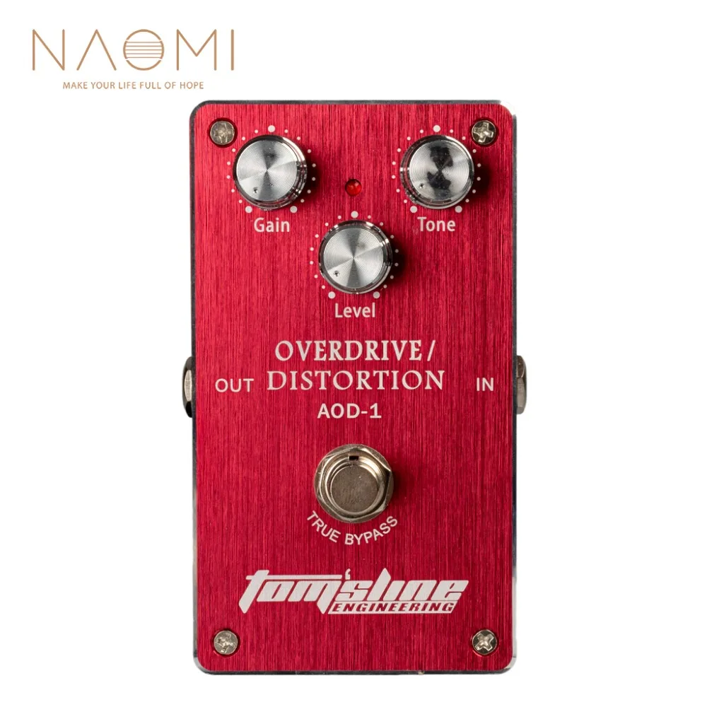 

NAOMI AOD-1 Overdrive Distortion Electric Guitar Effect Pedal Aluminum Alloy Housing Ture Bypass NEW