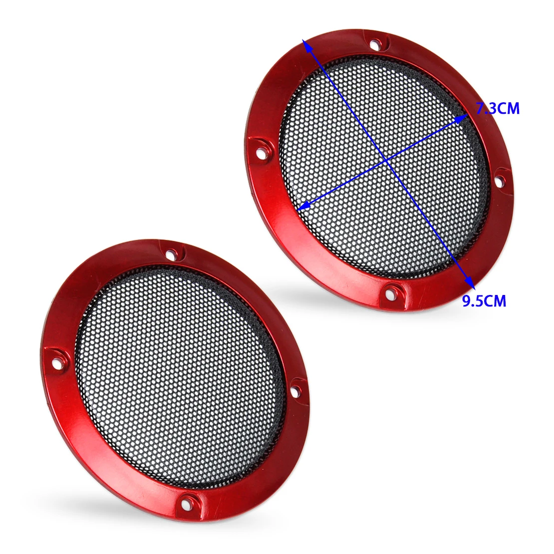 DWCX 2 шт. DIY ABS красный " динамик Декор защита круг крышка w/черная металлическая защитная решетка сетка для универсальных транспортных средств