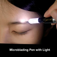 Professional Permanent Makeup Manual Pen with LED Light Microblading Hand Tools for Eyebrow Lip Microblading Accessories Supply