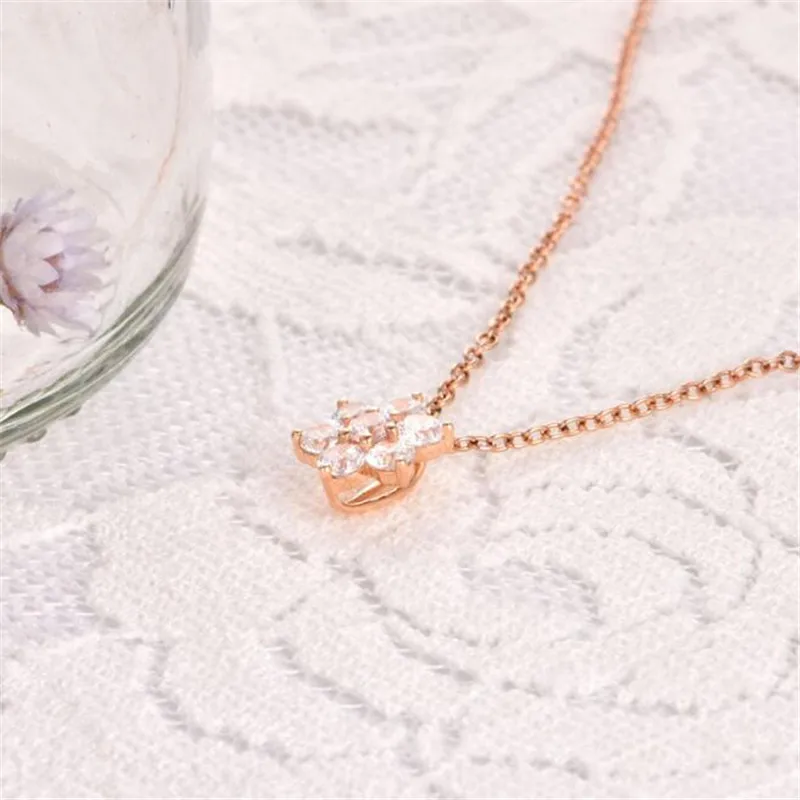 18 K золото роскошная хрустальная Снежинка ожерелье s& Подвески подлинный 18 K AU750 ожерелье аксессуар подарок для женщин