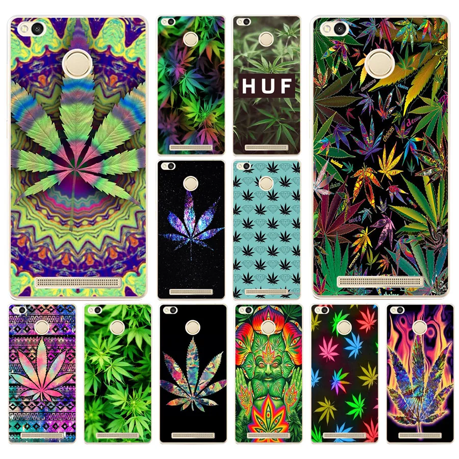 

329DF Weed Leaf grass huf Hard Transparent Cover Case for Xiaomi Redmi 3S 3Pro 4a 5 plus Note 4 4x 5a 4pro Mi5 mi a1