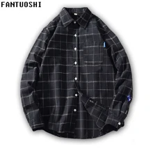 Горячая Распродажа, мужская приталенная хлопковая рубашка с длинным рукавом, новинка, Повседневная клетчатая рубашка, модная мужская однобортная рубашка, топ размера плюс 5XL