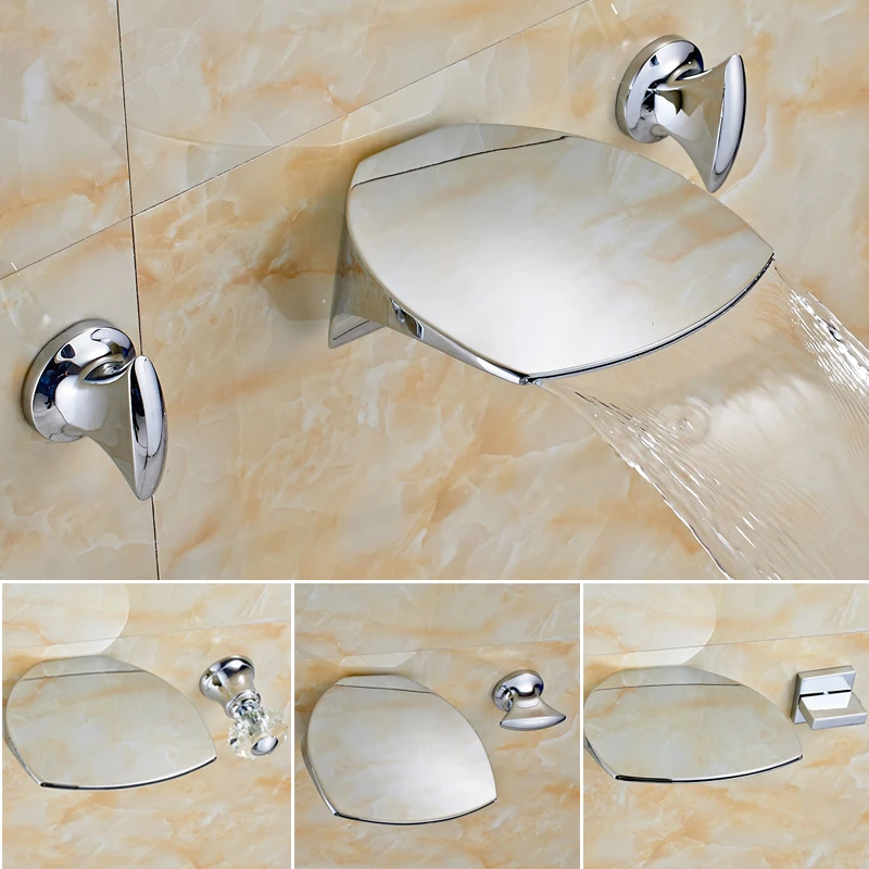 

Unique Design High Quality Bathroom Mixer Taps Chrome Finish Wall Mounted Faucet