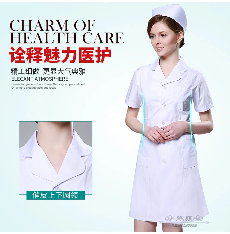 Одежда для медсестер для женщин короткий рукав тонкая медицинская одежда Униформа белые медицинские хирургические халаты костюмы