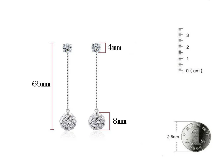 Ручная работа, сережки, серебро 925 Шамбала, хрустальный шар, стразы, посеребренные ювелирные изделия, длинные кисточки с бахромой, серьги