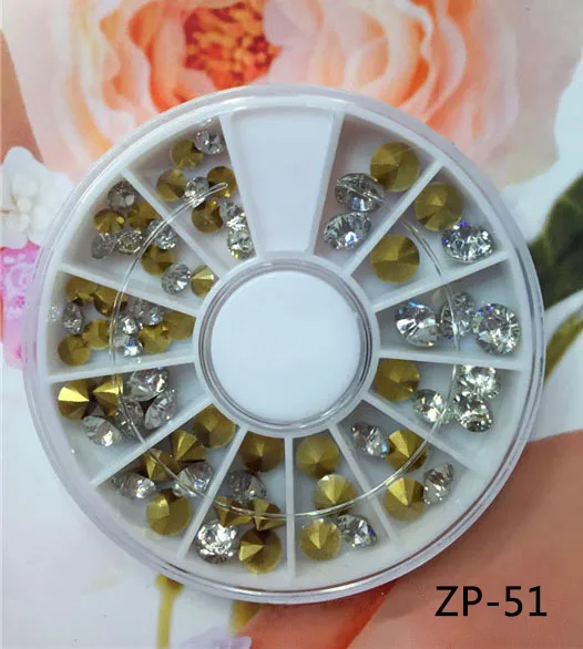 

SS6 -SS16 Colorful Cone Style Manicure Multi-size 1*Wheel Top Sharp 3D Tips Studs Shine Rhinestone Crystal Nail Art Glitter