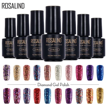 

ROSALIND 7ml Diamond Glitter W30-50 Gel Nail Polish Nail Art Nail Gel Polish UV LED Soak-Off Glitter Long-lasting