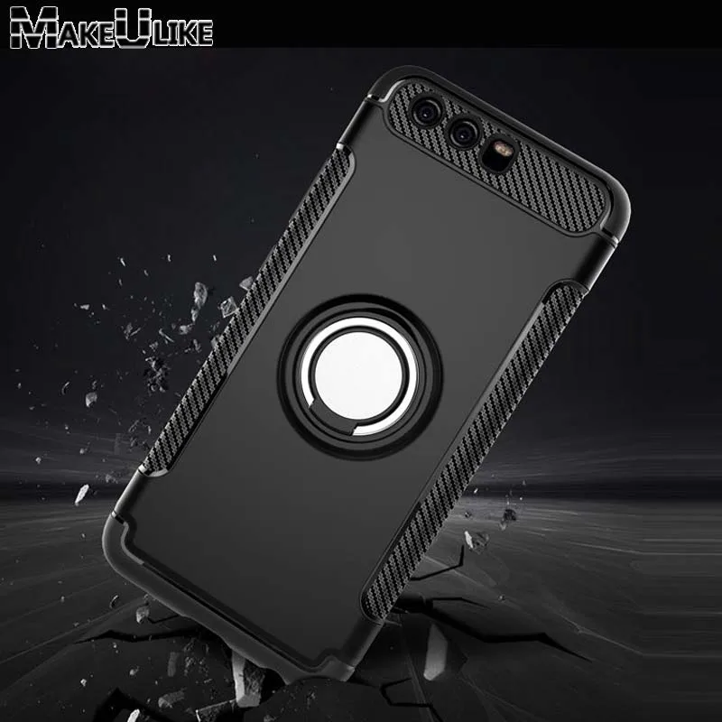 

MAKEULIKE Kickstand Back Case For Huawei P10 Plus P10Plus Cover Ring Armor Phone Bag Cases for Huawei P10 Lite P10Lite Capinhas