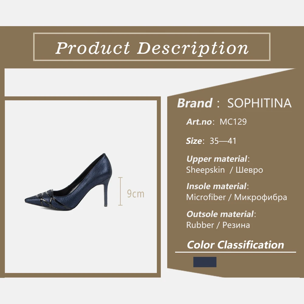 SOPHITINA 2019 Spring New High-quality Slip-on Pumps Sexy Pointed Toe Super High Heel Party Mature Fashion Female Shoes MC129