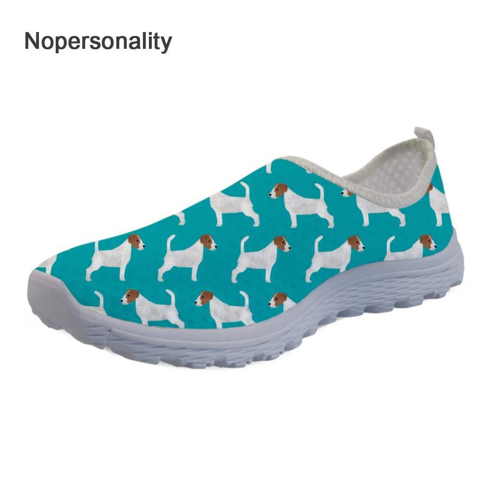 

Nopersonality Blue Jack Russell Terrier Dog Print Mesh Shoes for Women Breathable Female Ladies Mesh Loafers Light Flat Sneakers