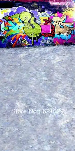 

Street side graffiti 10'x20' CP Computer-painted Scenic Photography Background Photo Studio Backdrop DGX-013