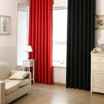 

Black Thick curtain fabric Crystal Blind blackout curtains red Coffee house curtain Sun shade Drape Horizontal blinds Cloth Door