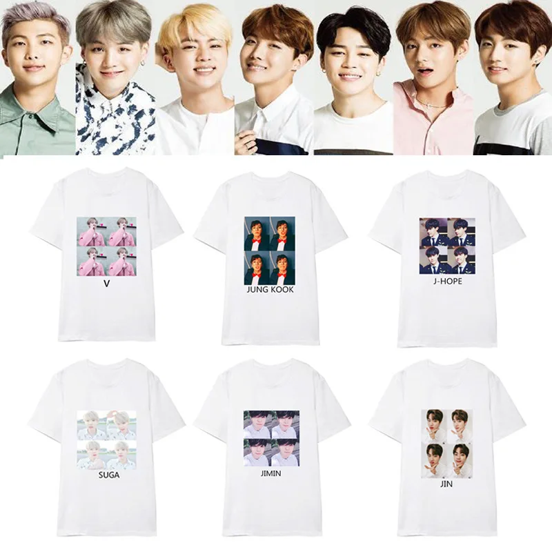 

kpop bts Bangtan Boys album with short sleeve T-shirt loose summer 2018 spoof Avatar new listing k-pop Tshirt men women T shirt
