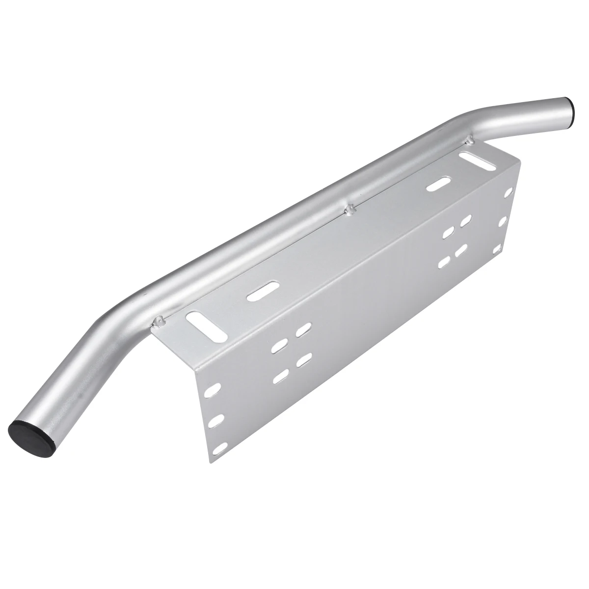 Mayitr 1pc Car Bull Bar Front Bumper License Plate Mount Bracket Light Holder Chrome Compatible Fog Driving Lights LED Work Lamp