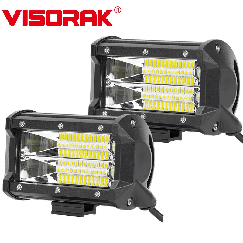 

VISORAK 5" 72w Super Flood LED Work Light Bar 12V 24V Offroad LED Light Bar For Jeep Car 4x4 4WD ATV SUV UTV Truck LED Beams
