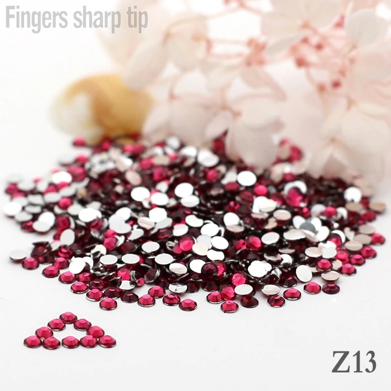 1000 шт 5 мм SS20 круглый модный блеск для ногтей горный хрусталь глубокий розовый красный кристалл декоративные стразы бусины для ногтей DIY Z13
