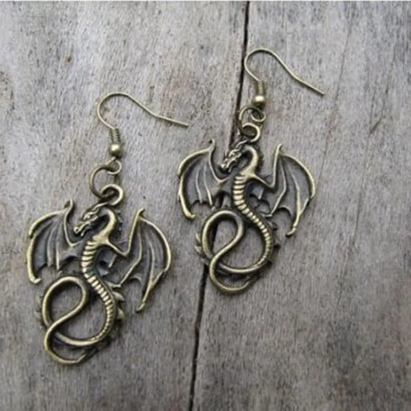 

Women Beautiful Retro silver Dragon earrings, Handmade earrings, charm earrings, Gifts for her, Boho Earrings