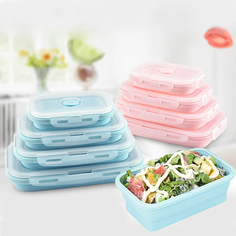 TUUTH Silicone Folding Lunch Box Eco Friendly Matetial Portable Bowl ...