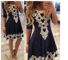 Hot Sale Vestido De Festa Womens Evening Party Dresses V Collar Half Sleeve Sexy Night Club Woman Lace Dress vestidos femininos