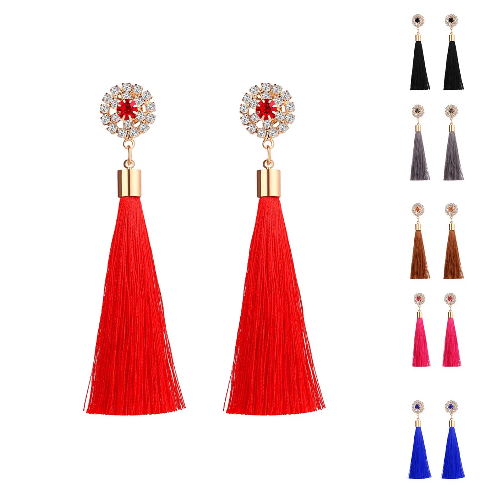 

European New Fashion Earrings Bohemian Long Tassel Earrings For Women Jewelry pendientes mujer moda 2019