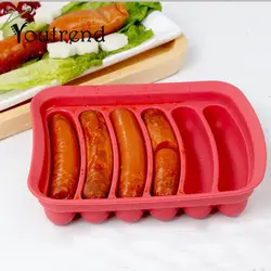 DIY колбасный формы силиконовые Burger Hot Dog чайник формы с 6 полости Patty Makers микроволновая печь безопасной Новый Кухня гаджеты