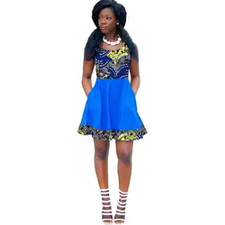 Модные женские туфли в африканском стиле платье индивидуальный заказ Дашики Одежда с рисунком воск и синий хлопок лоскутное в африканском