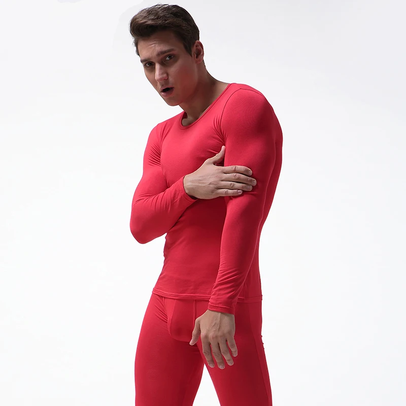 mens long underwear sets Mens Thermal Underwear Sets Male Winter Warm O-neck Underwear Suit Trousers Modal Man Thin Section Long Johns M-3XL 2017 cotton long underwear