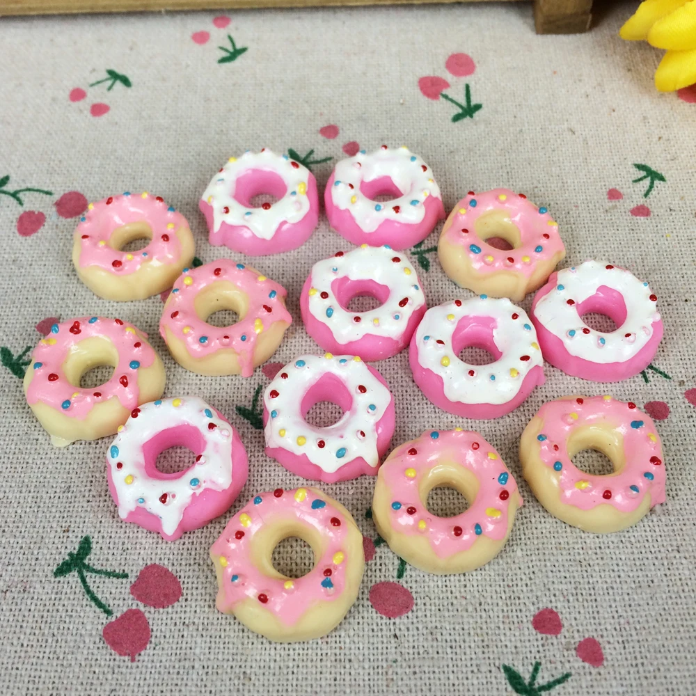 

10 Pieces Flat Back Resin Cabochon Kawaii Artificial Sweet Circle Food DIY Decorative Craft Scrapbooking Embellishment:20mm