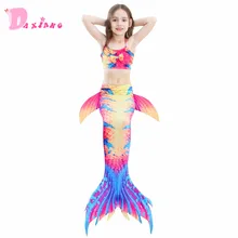 Хвост русалки, Индивидуальный размер, маскарадный костюм для маленьких девочек, маскарадный костюм для девочек, купальник, комплект бикини, купальный костюм, новогодний костюм для девочек