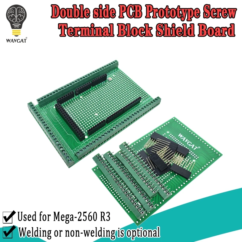 WAVGAT Двухсторонний PCB прототип винтовой клеммный блок щит комплект для MEGA 2560 Mega R3
