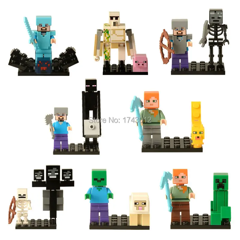 

XH 355-362 Cartoon Block Figure Set Villager Animal Game Building Blocks Sets Models Educational Toys For Children