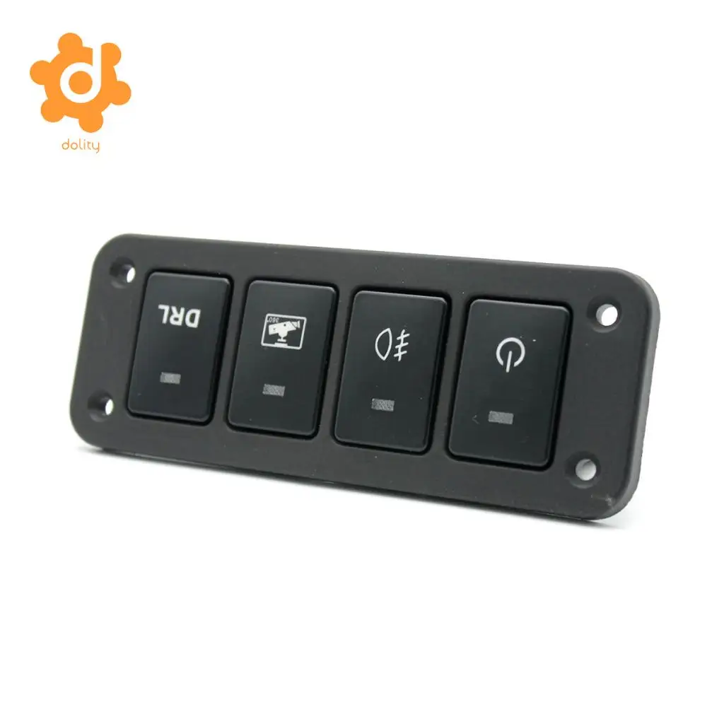 dolity DRL + LED light+ Driving Recorder+ Fog Light 4 Gang Switch Panel for Toyota