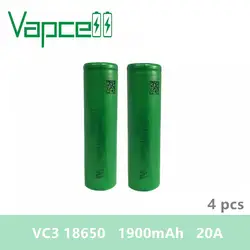 4 шт. 100% оригинальный VAPCELL 18650 1600 мАч 30A литиевая аккумуляторная батарея VC3 бренд ячейка литий-ионные аккумуляторы